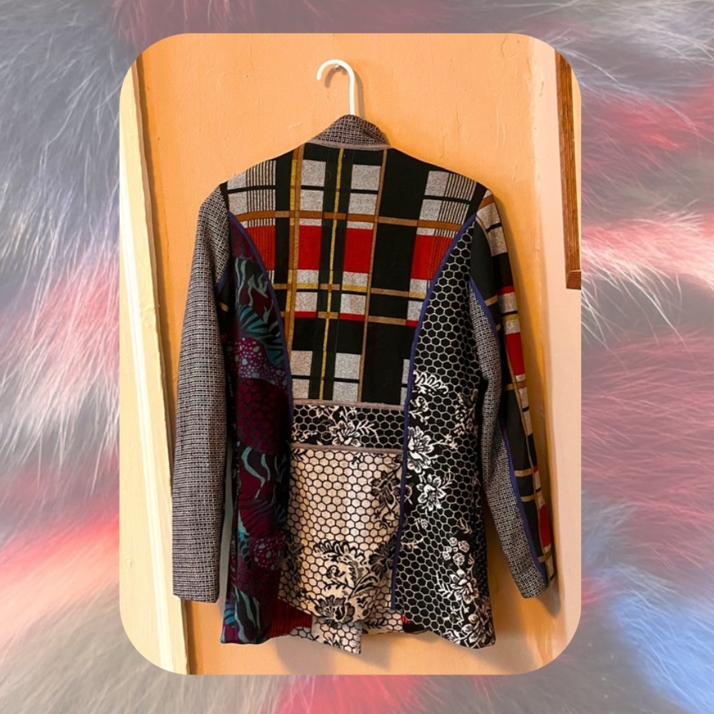 Totw Multicolor Patchwork Unique Statement Jacket - image 2